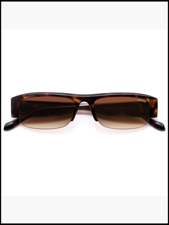 Retro Rectangle Sunglasses Lightweight Plastic UV400 Protection main image 4
